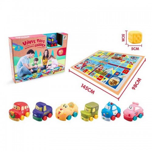 Набор виниловых машин, коврик для игры, 6 машинок (JZD - 078)