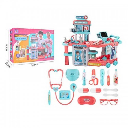 Набор врача RX 690 C (8/2) звук, подсветка, медицинская тележка, стол, дефибриллятор, ЭКГ, стетоскоп Набор врача RX 690 C (8/2) звук, подсветка, медицинская тележка, стол, дефибриллятор, ЭКГ, стетоскоп