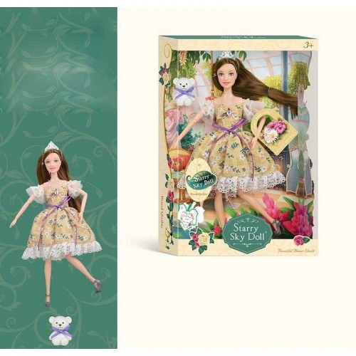 Кукла SK 039 C (72/2) диадема, мишка, высота 30 см