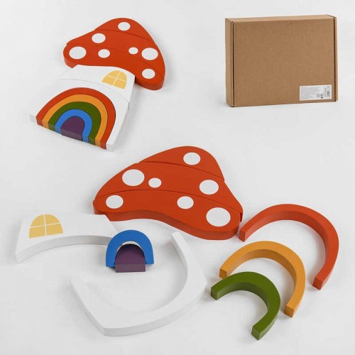 Деревянная игра пирамидка "Грибочек" (C 47866)