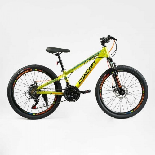 Велосипед Спортивный Corso 24" дюймов "CONCEPT" CP-24166 рама алюминиевая 11’’ Shimano, 21 скорость Велосипед Спортивный Corso 24" дюймов "CONCEPT" CP-24166 рама алюминиевая 11’’ Shimano, 21 скорость