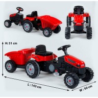 Веломобіль-педальний трактор з причепом (07-316) RED
