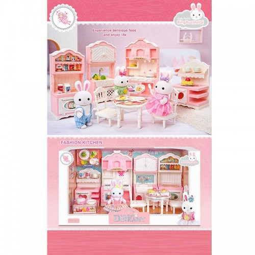 Кухня 6681 (24) флоксовая фигурка, мебель, посуда, продукты Кухня 6681 (24) флоксовая фигурка, мебель, посуда, продукты