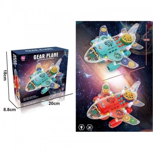 Самолет: 3D подсветка, звуки, мелодия, колеса свободного хода – 2 цвета (HJ 628)