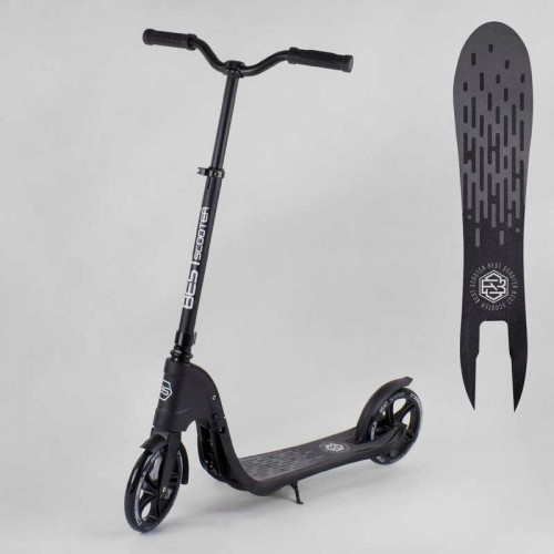 Самокат двухколесный Best Scooter Черный (72378) с PU колесами Самокат двухколесный Best Scooter Черный (72378) с PU колесами