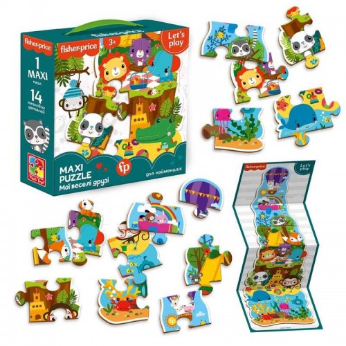 Maxi puzzle "Fisher Price. Мої веселі друзі" Vladi Toys (VT 1711-10) укр