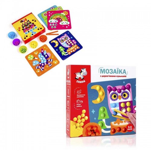 Игра настольная "Деревянная мозаика. Дополни картинку" Vladi Toys (ZB 2002-08) укр.