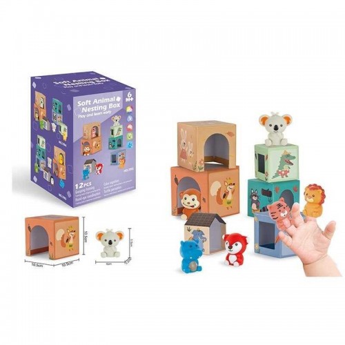 Развивающая игра 1192 (48) 6 животных, 6 кубиков, пальчиковый театр Развивающая игра 1192 (48) 6 животных, 6 кубиков, пальчиковый театр