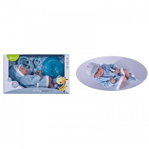 Пупс DF 14-009 D (16/2) резиновый, горшок, посуда, пустышка, погремушка, длина 36 см