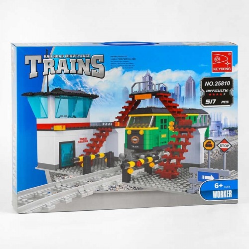 Конструктор AUSINI 25810 (12/2) "Железная дорога", 517 элементов