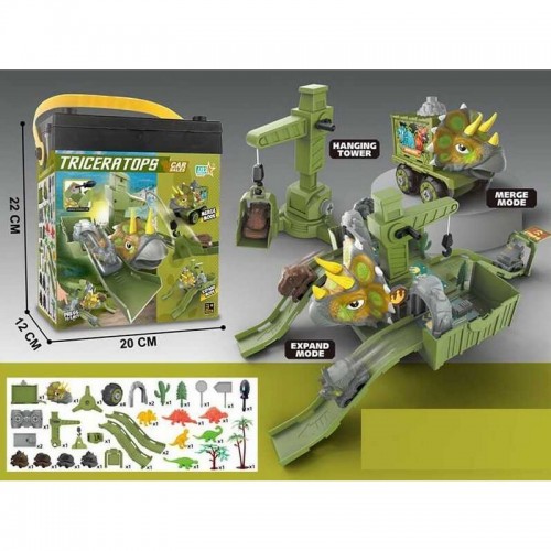 Трек 269-86 (36/2) 4 машинки, три спуска, кран, голова динозавра, отвертка