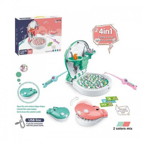 Рыбалка 156-8 C (12) 2 цвета, "Бегемот", песни, звуки, истории на английском, подсветка, балансир
