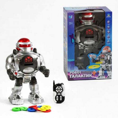 Робот Галактик на радиоуправлении 18122 (18) "WToys", Укр.язык, свет, песни, викторина, стреляет дисками, истории, от батареек