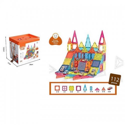 Конструктор CH 1138 (8) "Парковка", магнитный, 20 машинок, 112 деталей