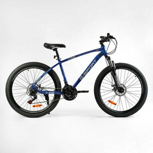 Велосипед Спортивный Corso "G-SPORT" 26" дюймов G-26317 рама алюминиевая 17" Shimano 21 скорость