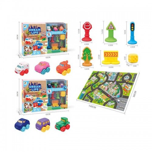 Набор машин (JZD - 117) - 2 вида, игровой коврик 145х98 см