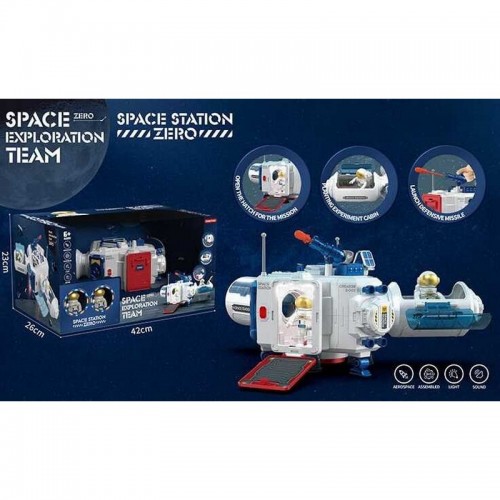 Космический набор K 04 (12) "Космическая станция ZERO", свет, звук, 2 космонавта