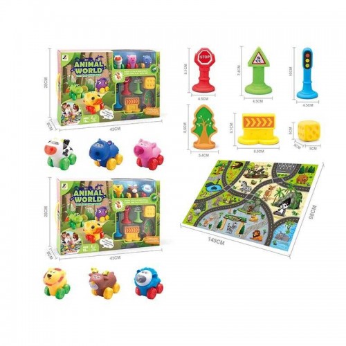 Набор машин (JZD - 111) - 2 вида, игровой коврик 145х98 см